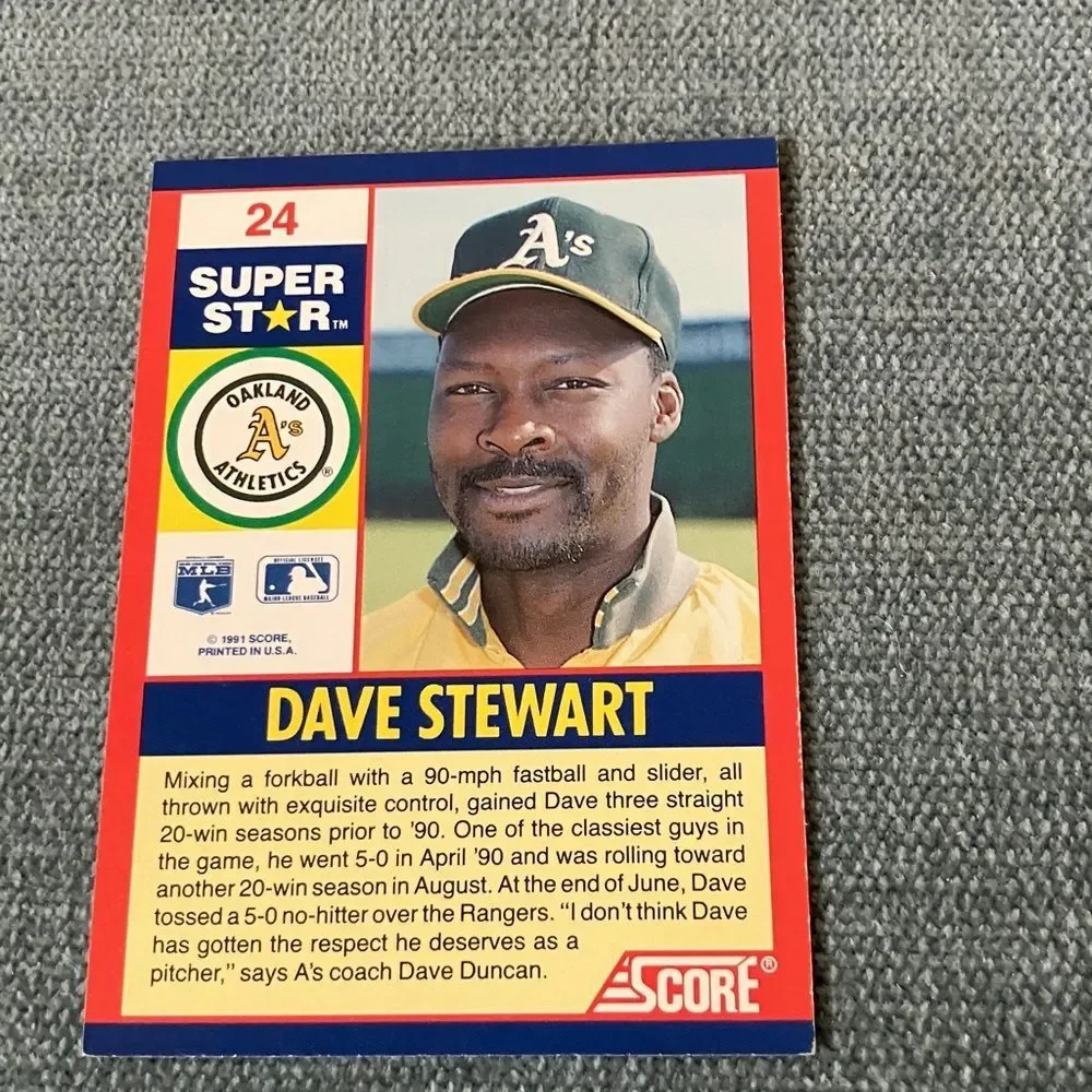 1991 Score Oakland A's Baseball Card Trading Card